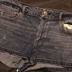 American Eagle Medium Wash Shortie Jean Shorts